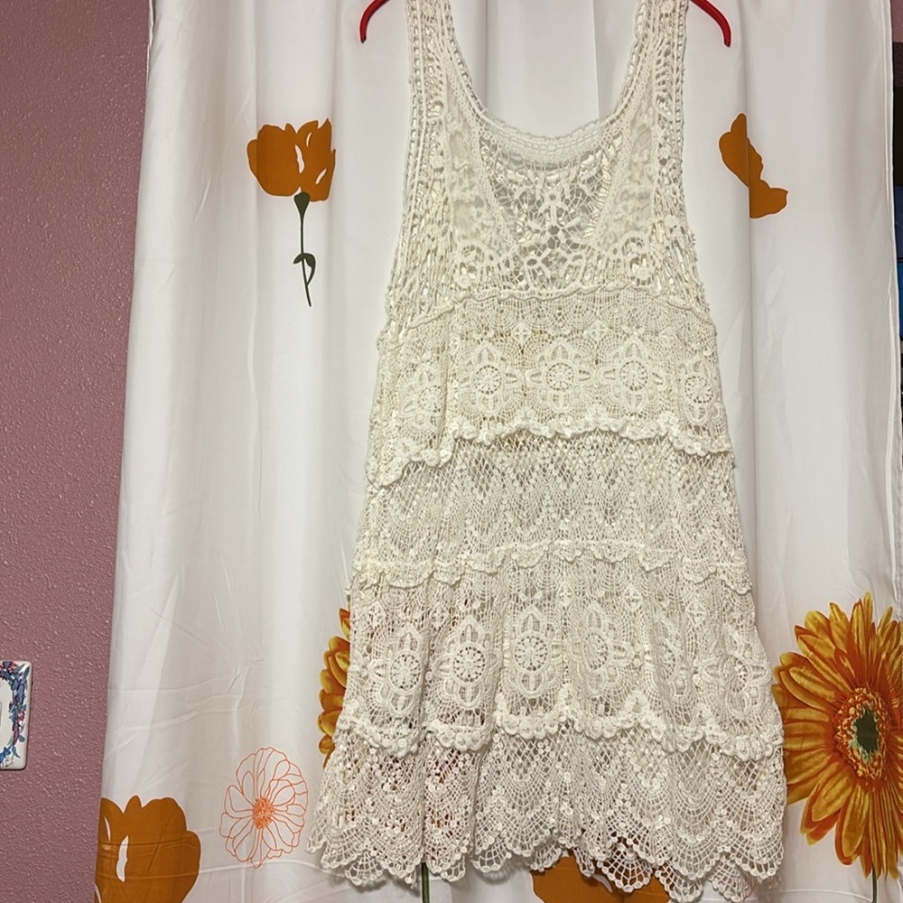 Bohemian Crochet Lace Tank Top Cover Up - Picture 2 of 4